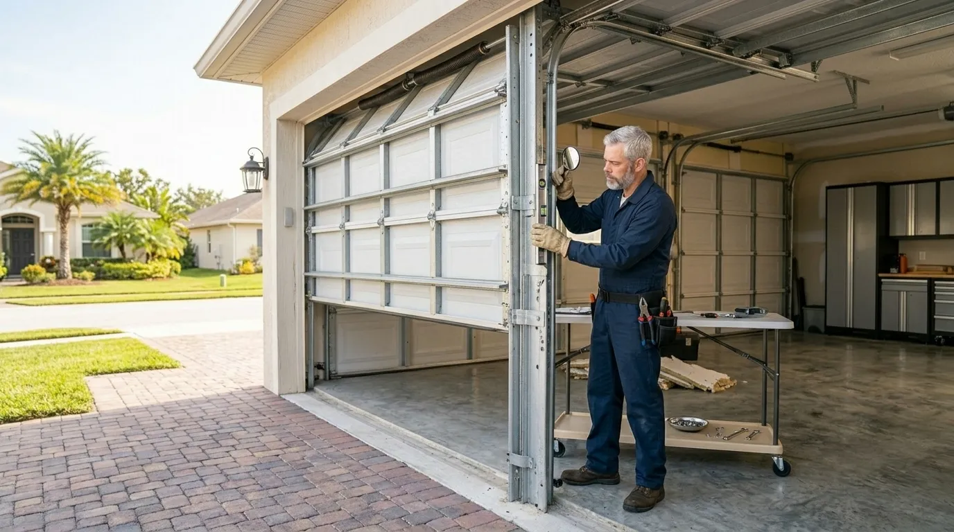 Modern flush garage door